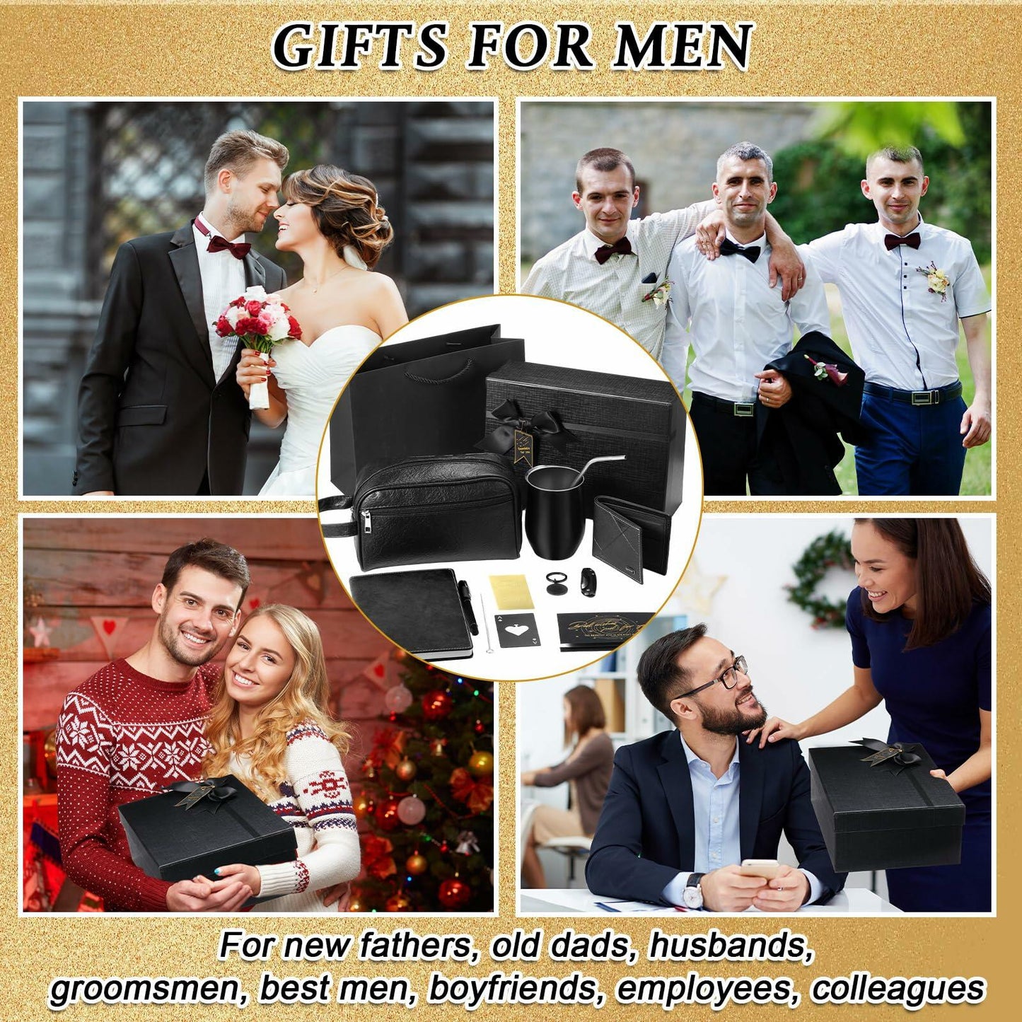 Mimorou 13 Pc Birthday Gift Set Men Stainless Steel Tumbler 12oz Black