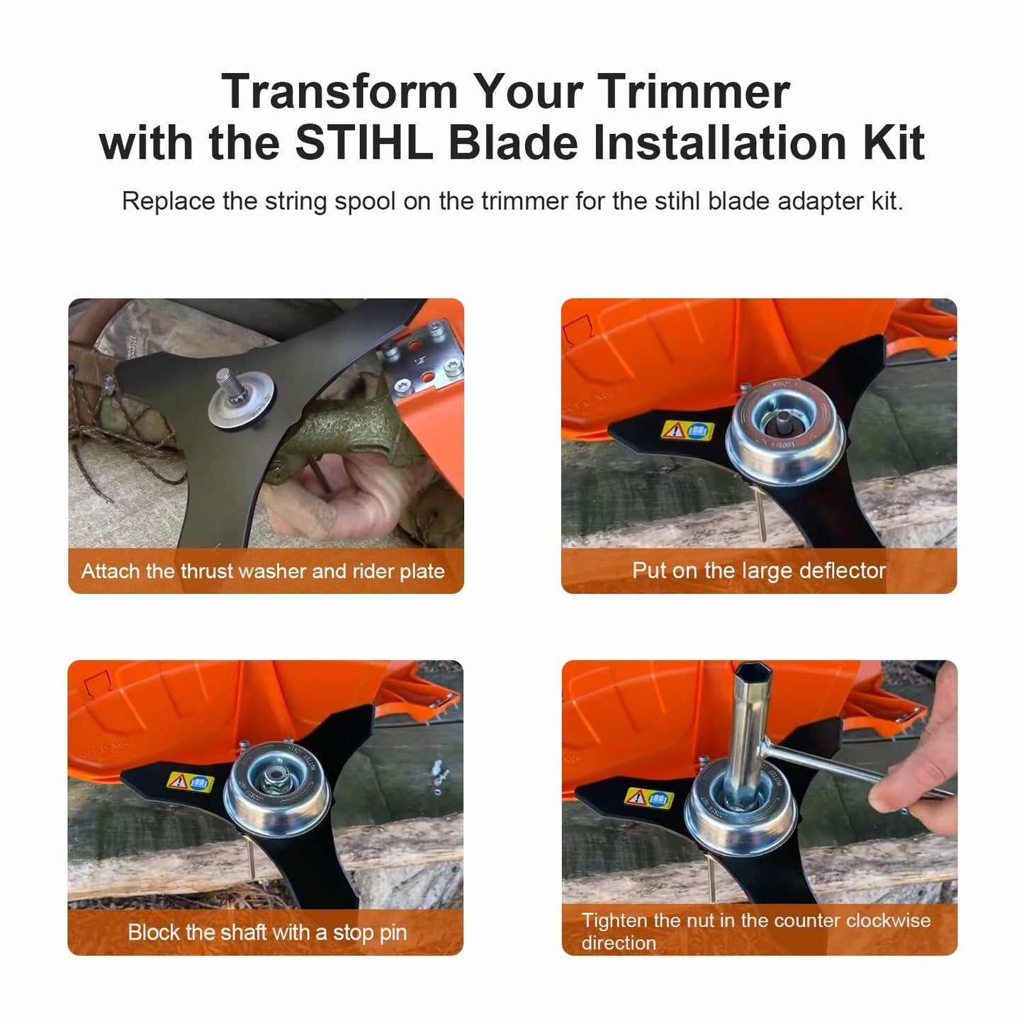 Jaruika Blade Adapter Replacement for Stihl String Trimmers Brush Cutter Silver