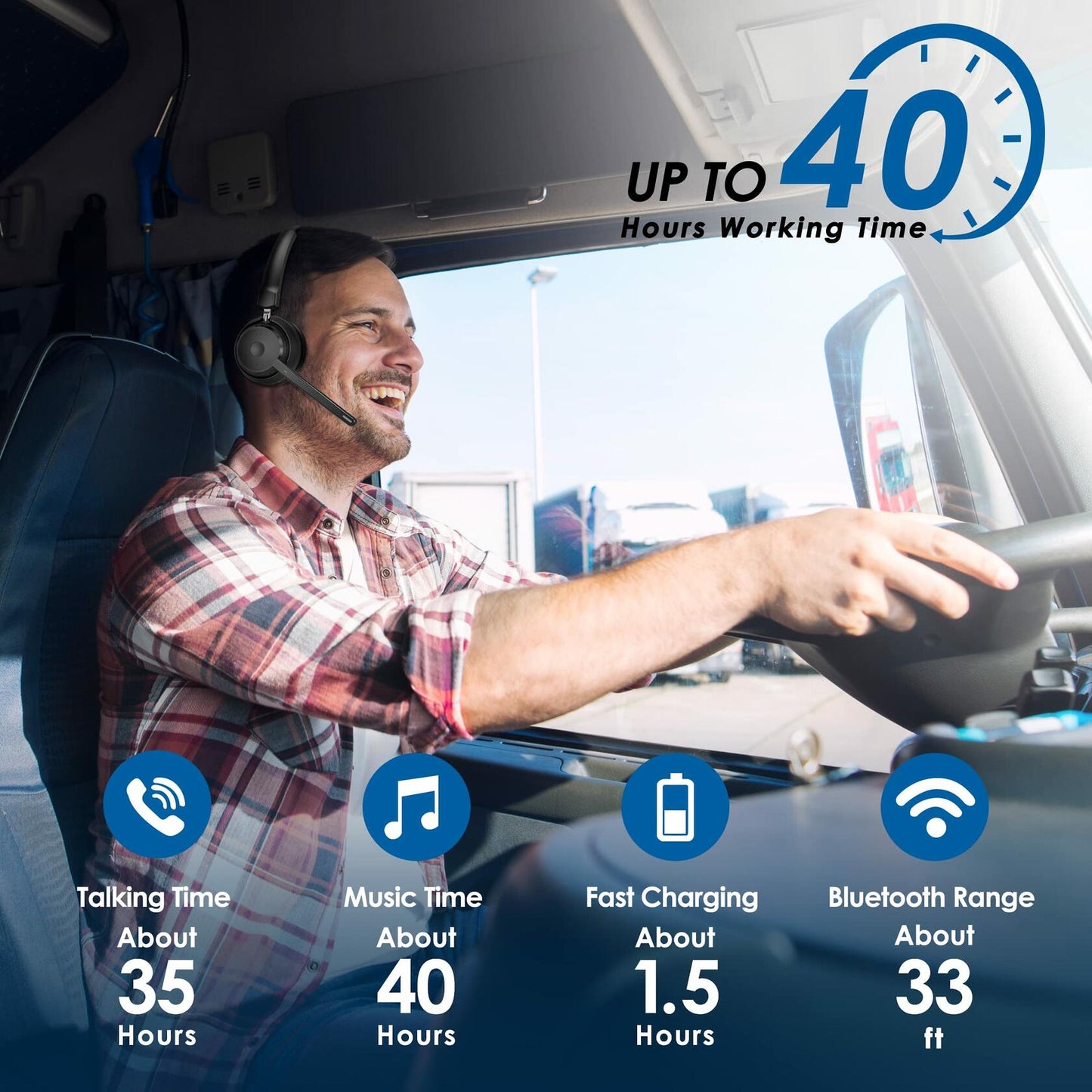 Mopchnic Bluetooth Wireless Headset Black Wireless Headphone