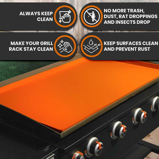 Generic Silicone Griddle Mat Heavy Duty 36 Inch Orange Large Size