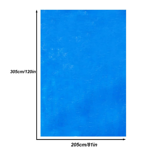 Hlimior 10x6.7Ft Rectangular Waterproof PE Pool Ground Cloth Blue
