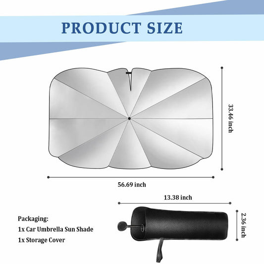 Car Windshield Sun Shade 2025 Upgrade Foldable with Bendable Handle