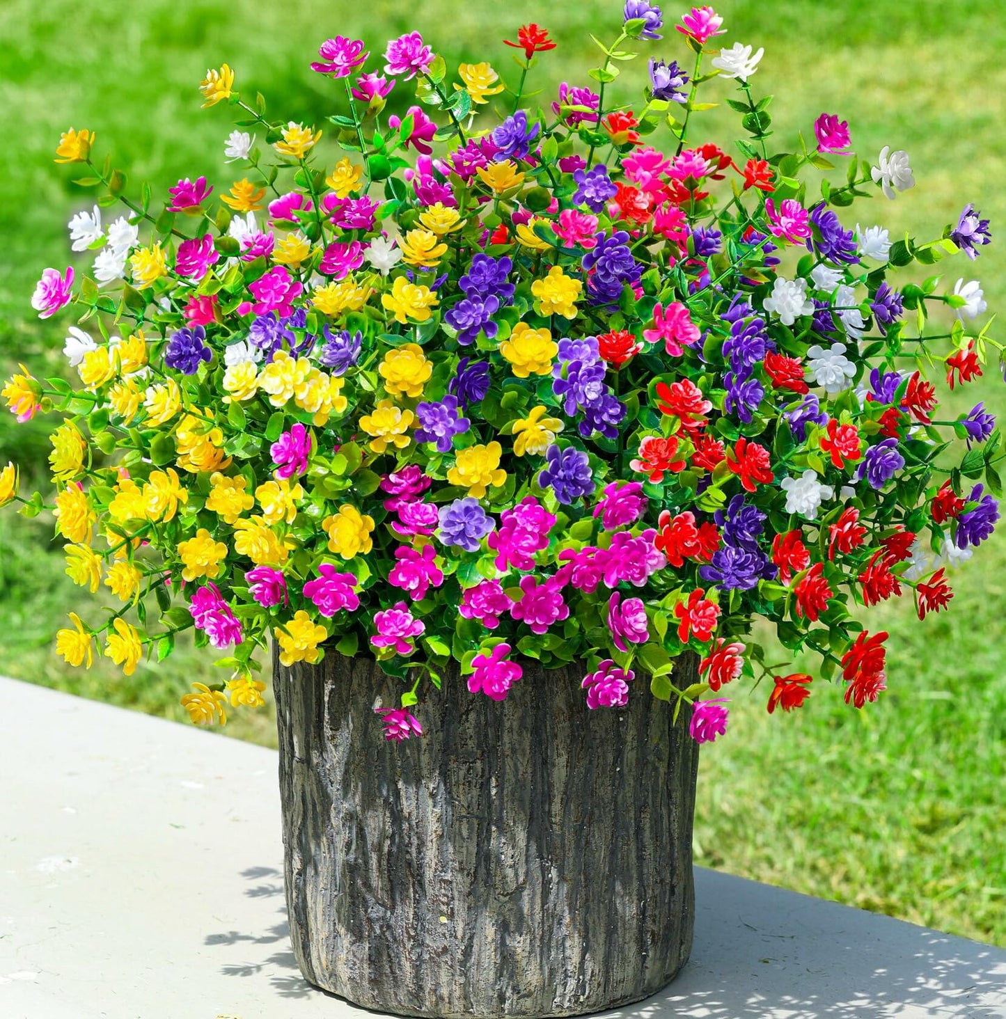 Ivydale Artificial Fall Mums Flowers 12 Bundles UV Resistant Mix Color