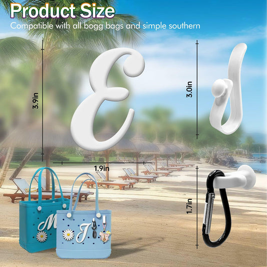 MISHANIER 4 Pcs Alphabet Charms for Bogg Bag Accessories Decorative Insert