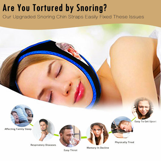 Nnewpeak Adjustable Anti Snoring Chin Strap Breathable Sleep Aid Blue