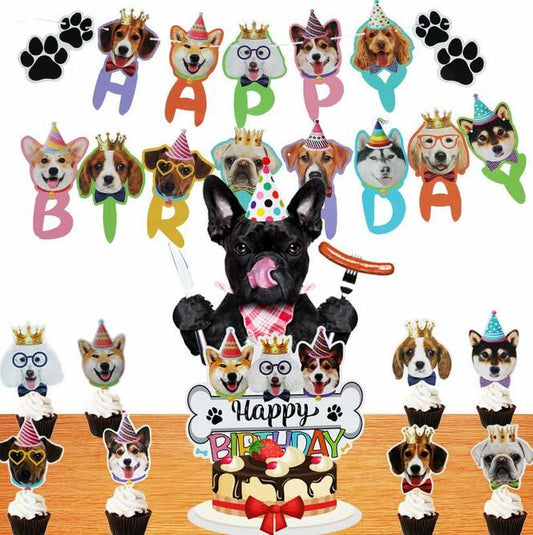 Generic Veewon Dog Faces Claws Party Banner Colorful Paper Medium