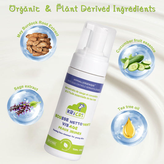 Kricri Teen Skin Face Wash Peach Scent Hydrating 5 Fl Oz Made in France