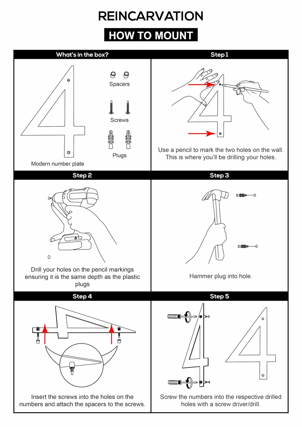 Metal House Number 8 with American Flag 6 Inch Rust-Proof Durable
