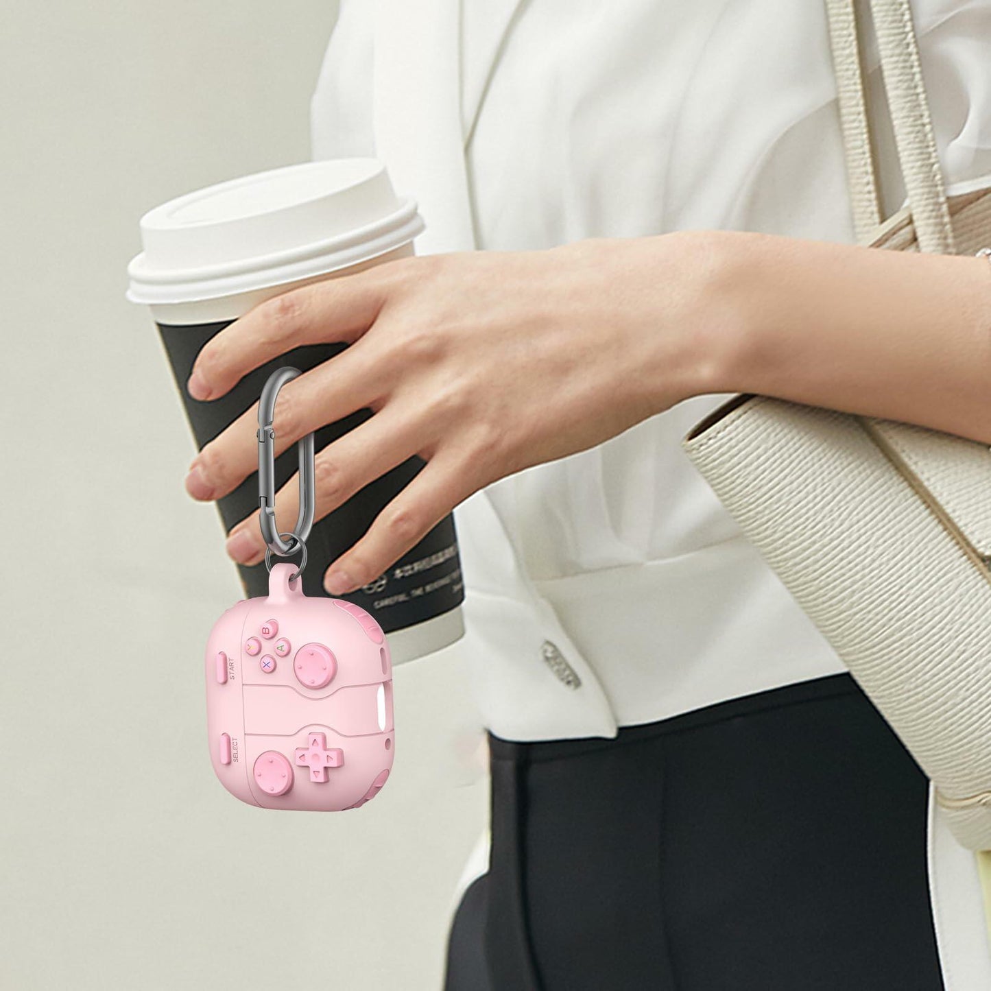 OFELUMTIZE AirPods 4th Gen Case Cover Dark Grey Silicone Game Console