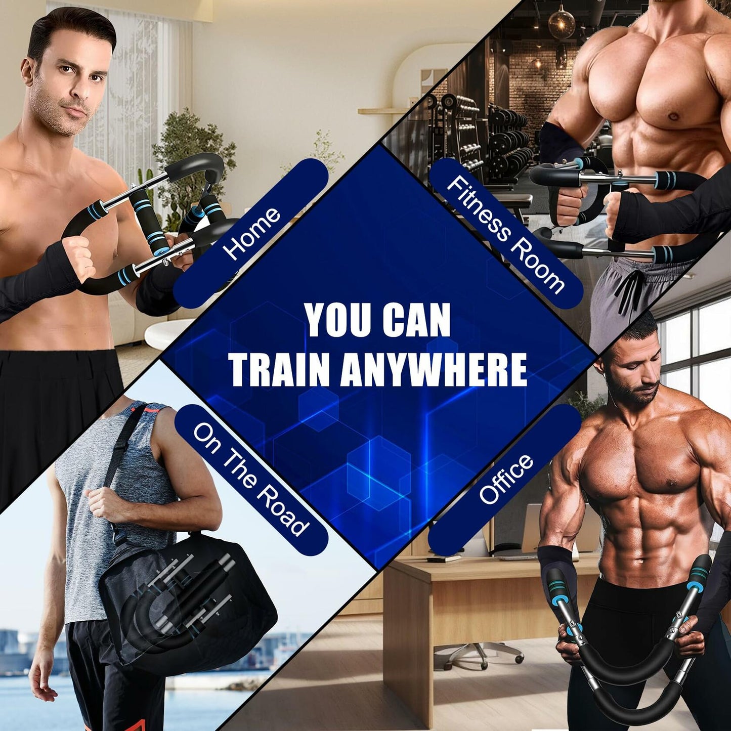 CNEYSID Twister Arm Trainer 6 Levels 60-110 lbs Stainless Steel Black