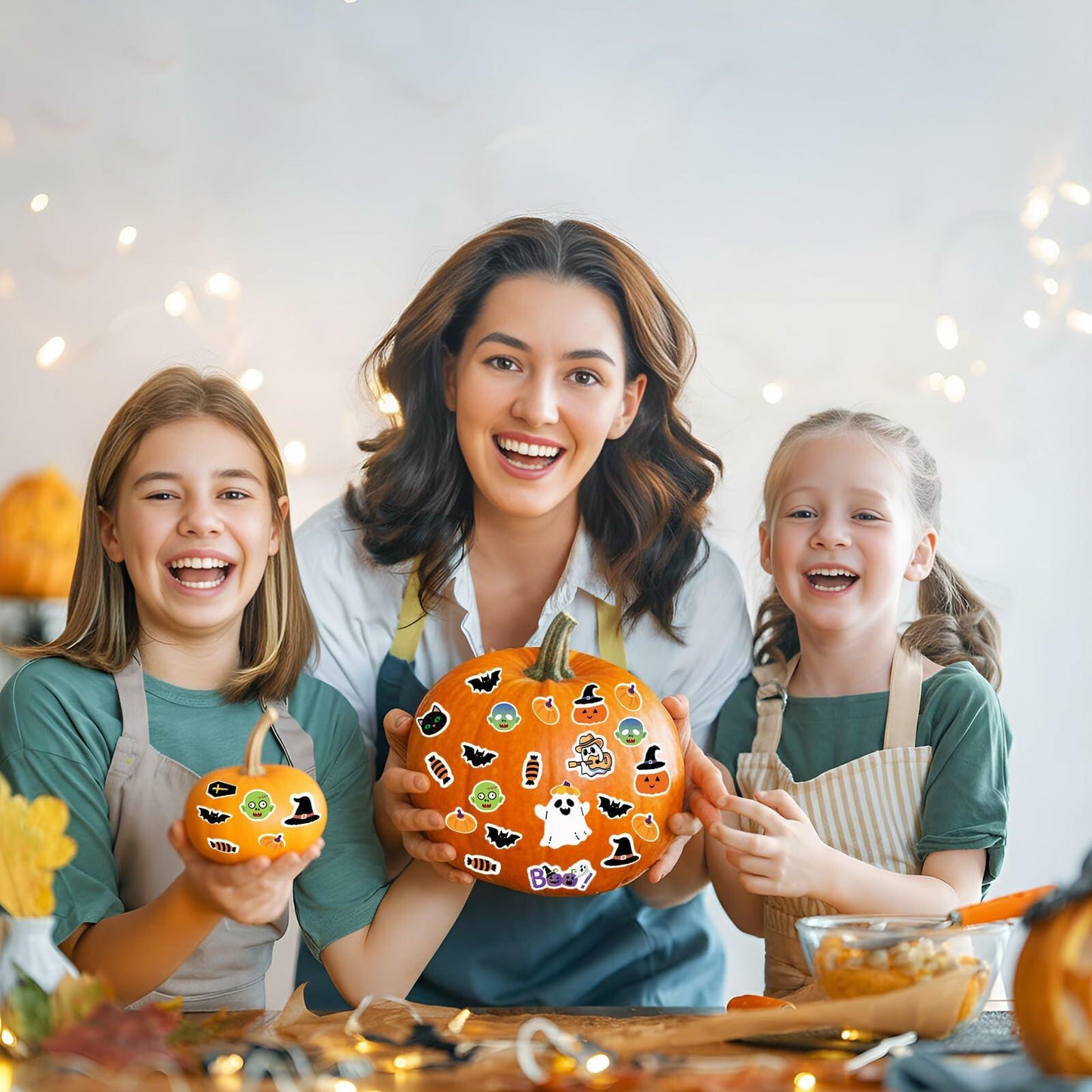 Eaasty Halloween Pumpkin Decorating Stickers 12 Sheets Multicolor Fall