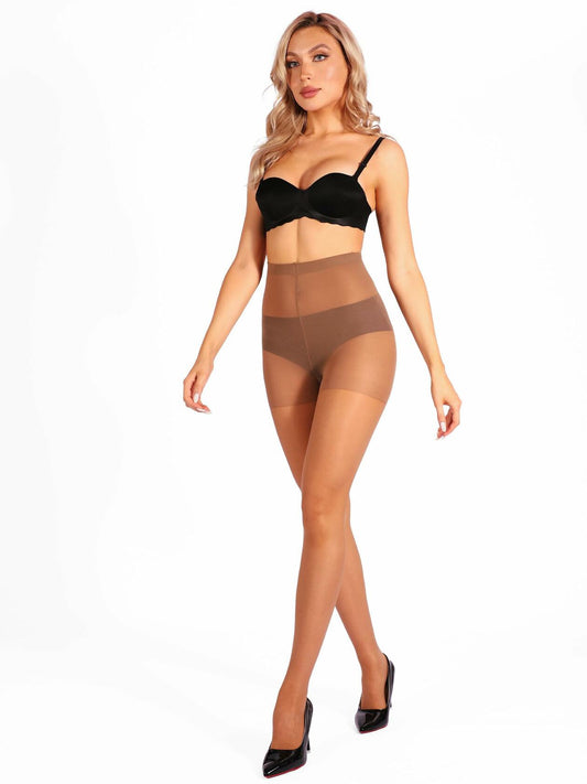HONENNA Sheer Tights 3 Pairs 20D Control Top High Waist Tan Size Small