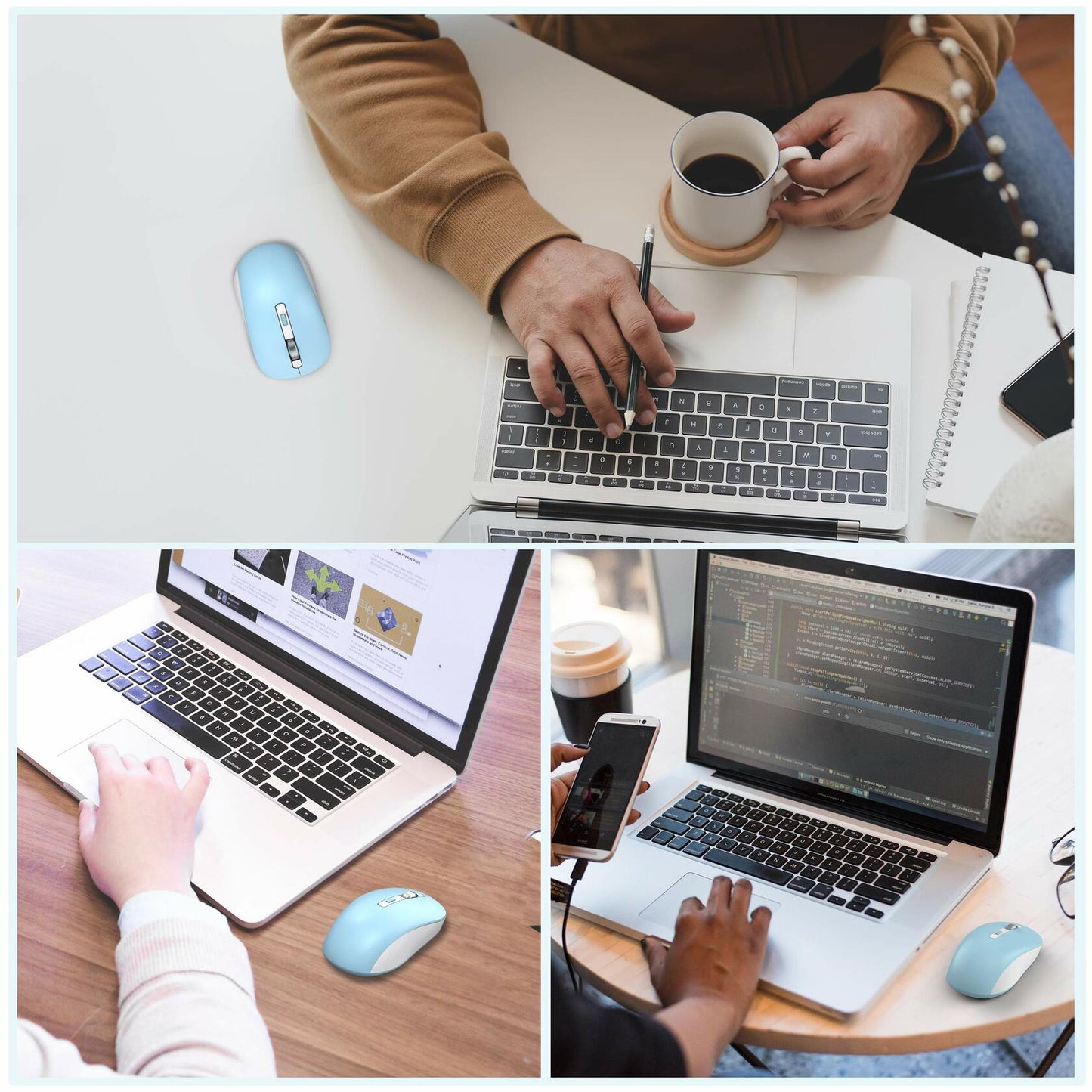 JOYACCESS Bluetooth 2.4G Wireless Mouse Dual Mode USB Blue