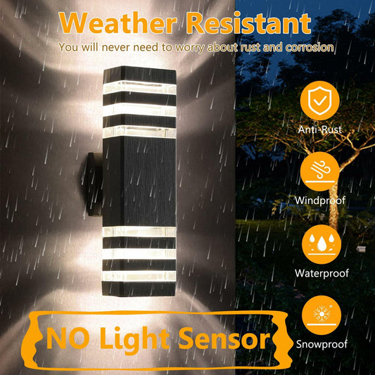 FAISHILAN 2-Pack LED Outdoor Wall Lights GU10 14W Warm White 3000K Multicolor