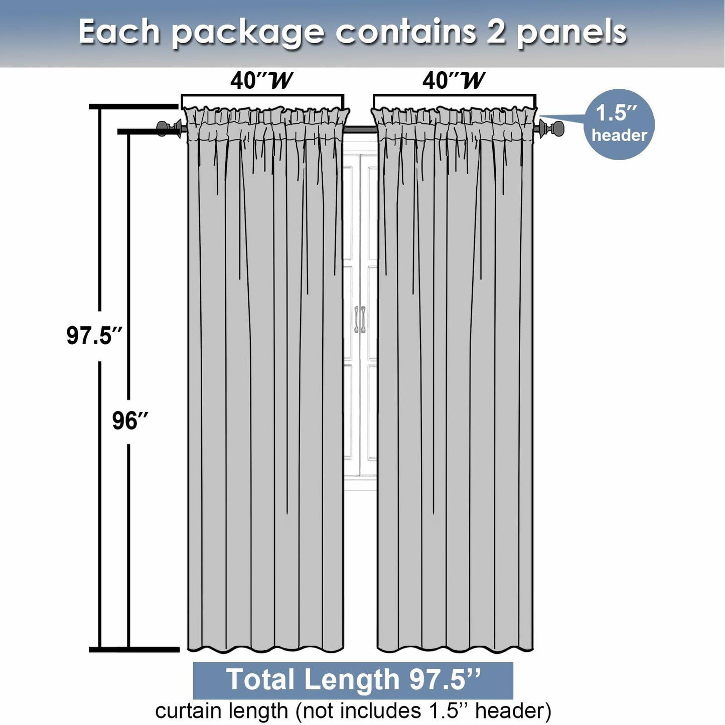 OVZME Green Curtains 40x96in 2 Panels Light Filtering Faux Linen Set