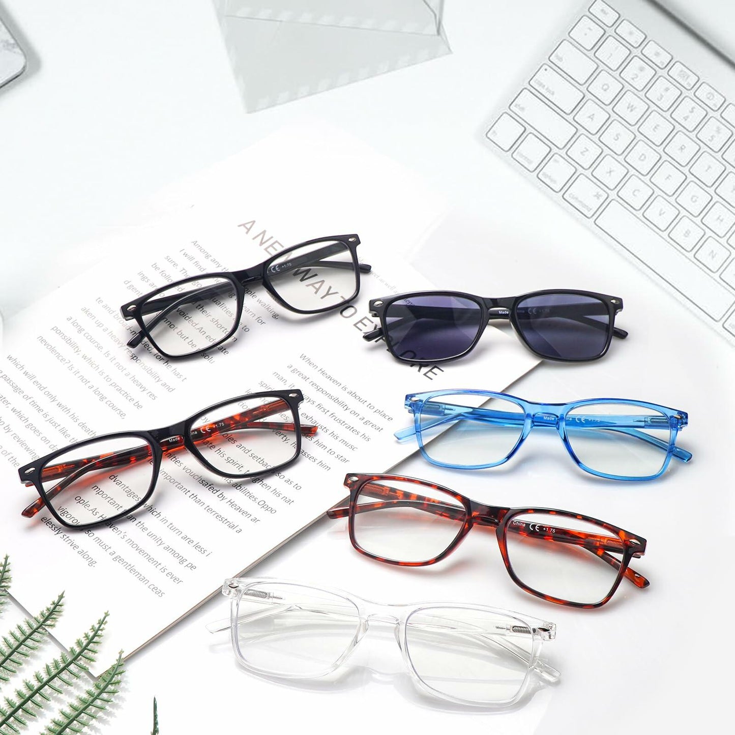 ZONLON Reading Glasses 6 Pack Blue Light Blocking Spring Hinge 3.50 Size