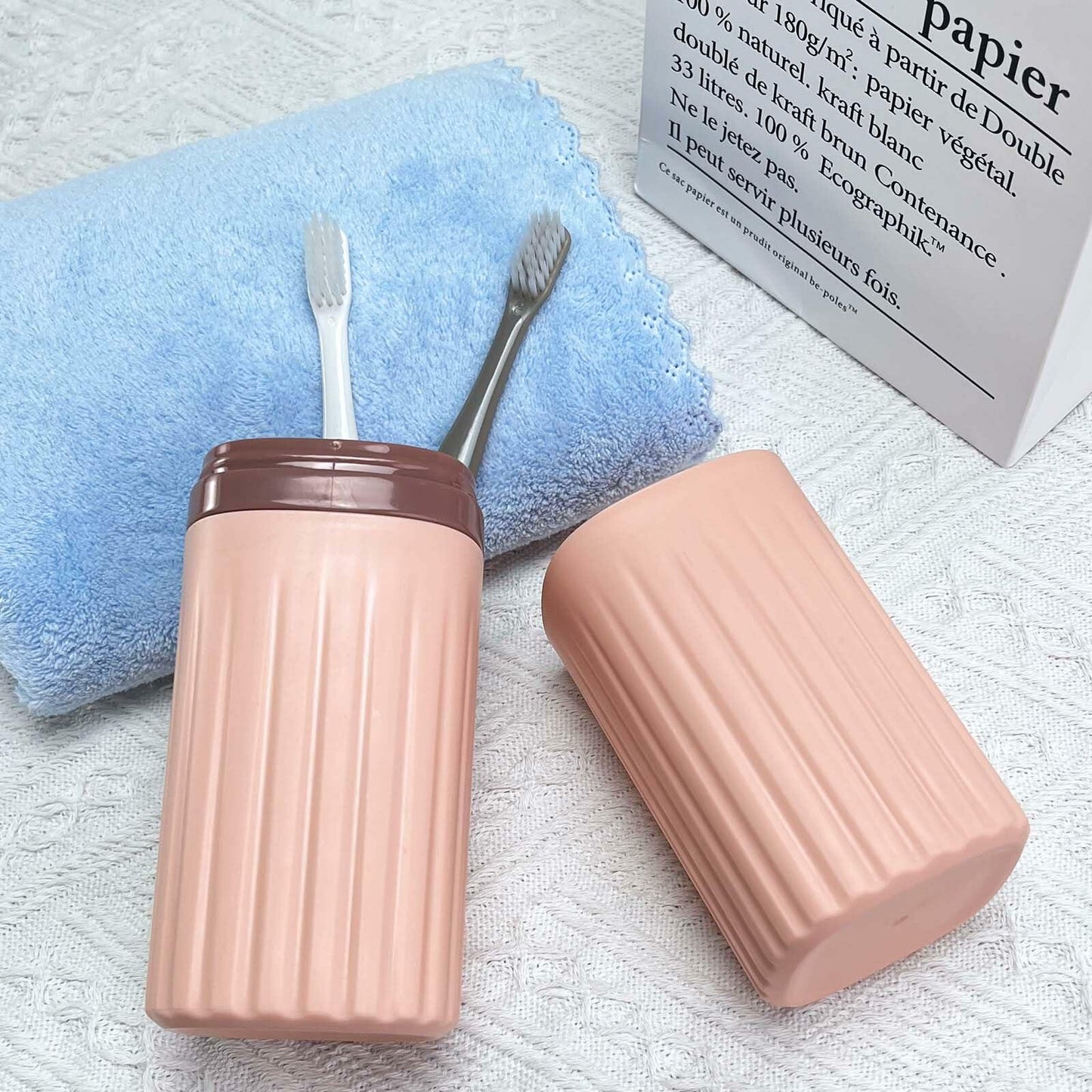 FALIZIFU Pink Travel Toothbrush Case Portable Holder Bathroom Camping