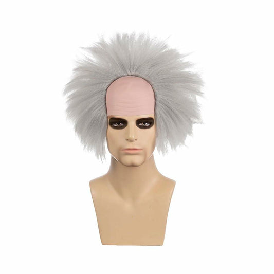 MUPUL Old Man Bald Grey Hair Wig Men Adults Cosplay Halloween Classic Style