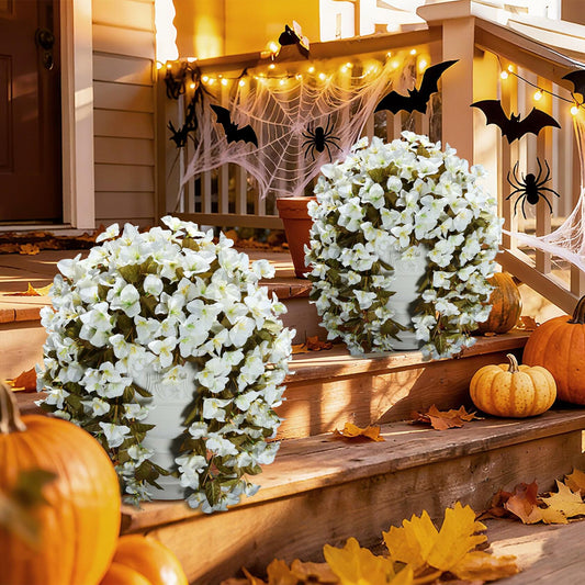 INSPRING Bougainvillea Artificial Flowers 2 pcs White UV Resistant Silk Vines