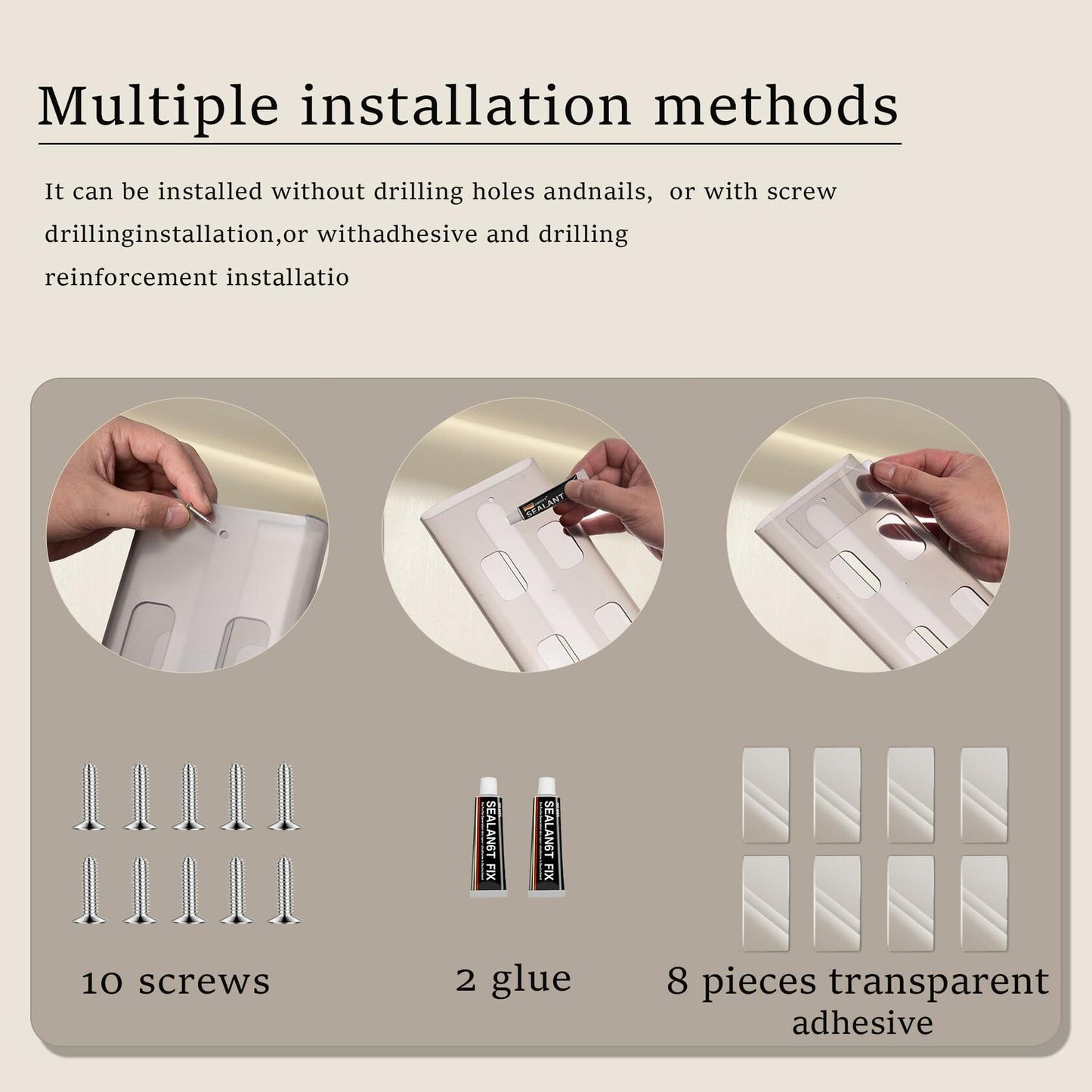 Vaisoeny 4Pack Wine Glass Holder Under Cabinet Stemware Rack Grey