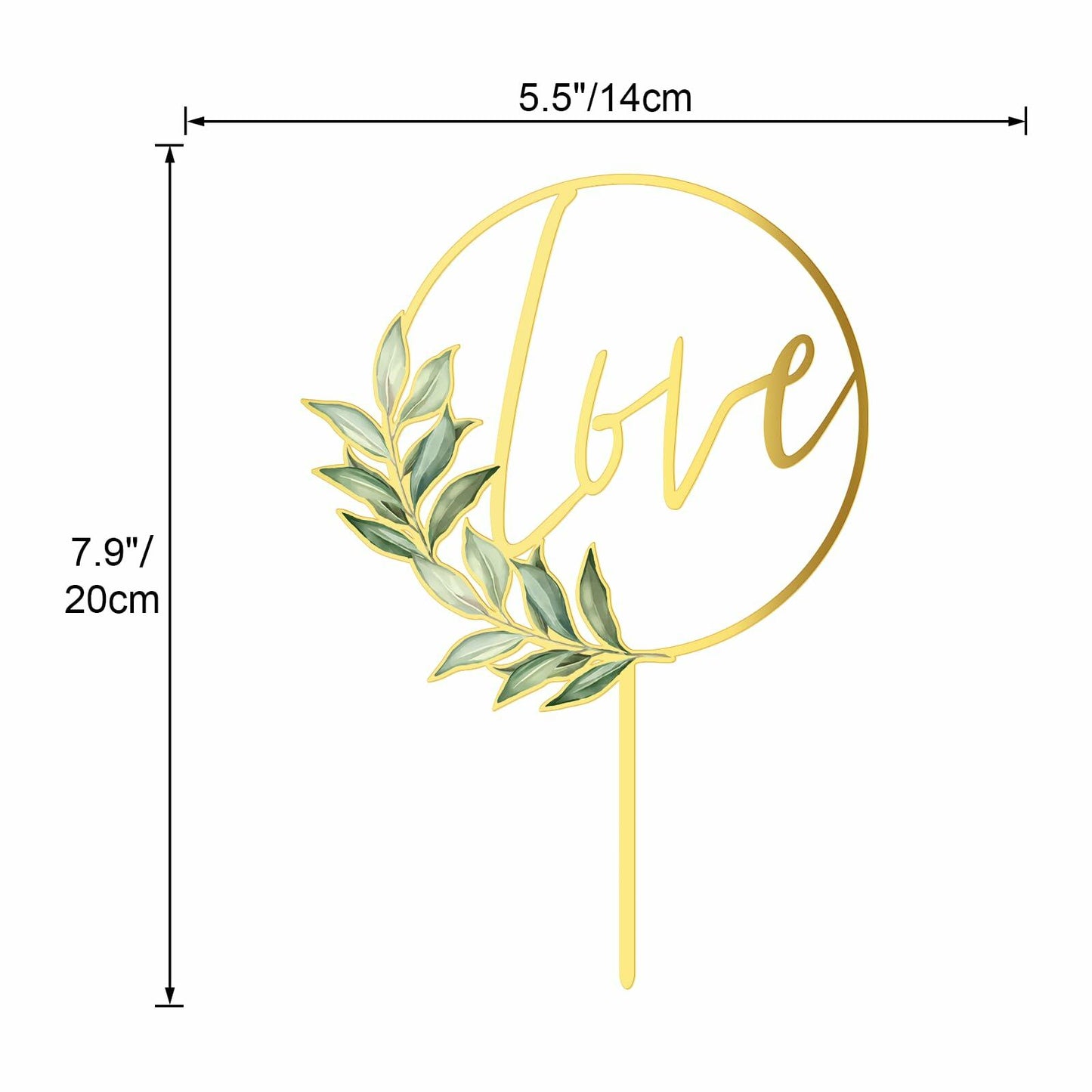 Party to Be Love Wedding Cake Topper Gold Acrylic Love 01 Design 02