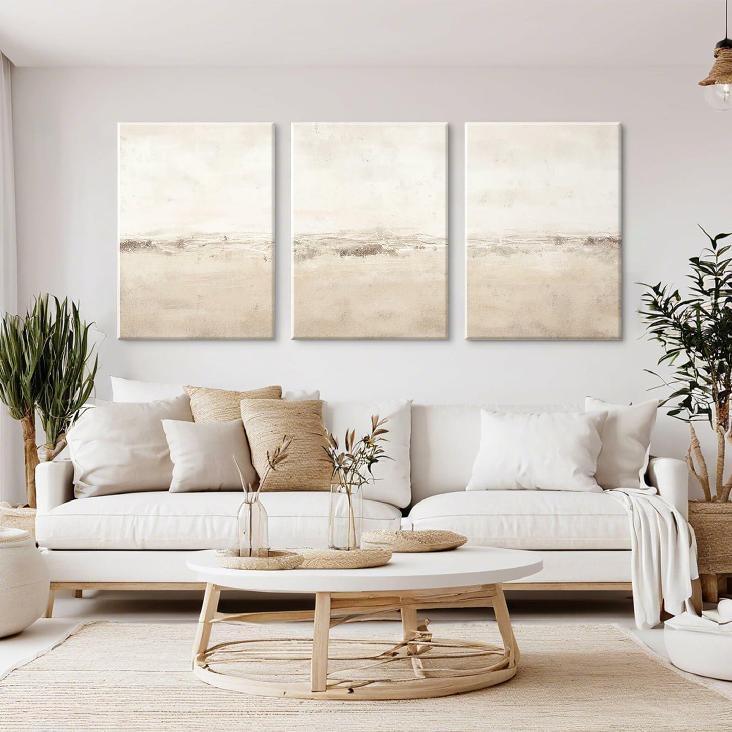 Baccone Mid Century Modern Wall Art Set of 3 Sage Green 12x16 Inch Canvas