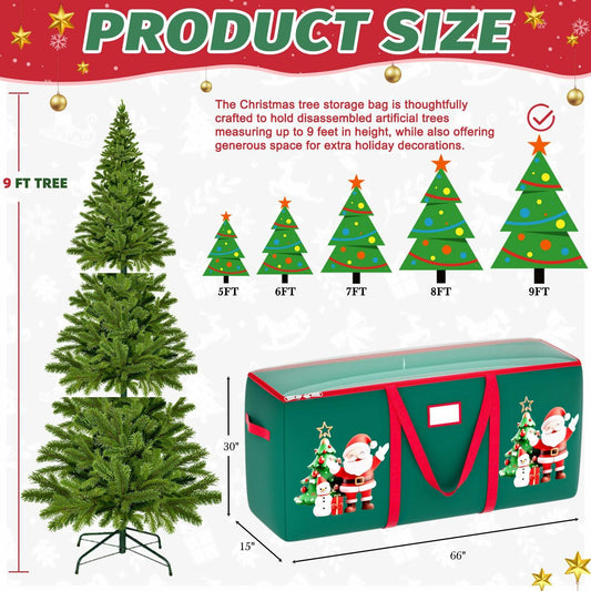 WUPIOS Christmas Tree Storage Bag 9FT Waterproof Green Large 1 Pack