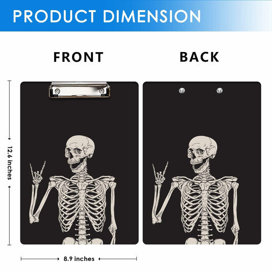 Britimes Wood Clipboard Nursing Clip Board Funny Skull Skeleton A4 Size