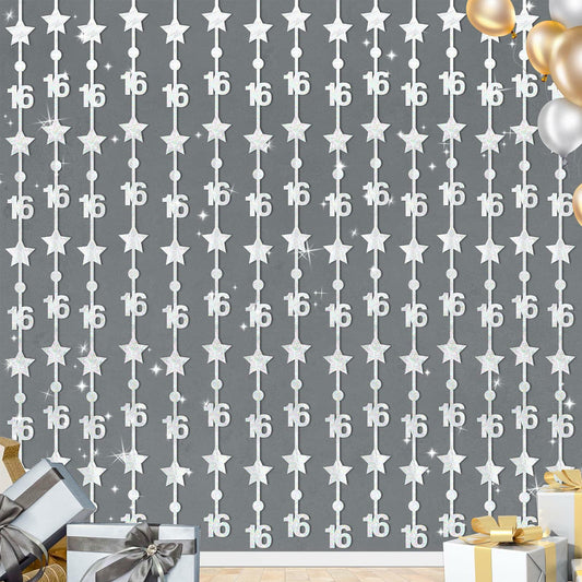 WenmthG 2 Pack Rose Gold 16th Birthday Party Decorations 3.3x6.6ft