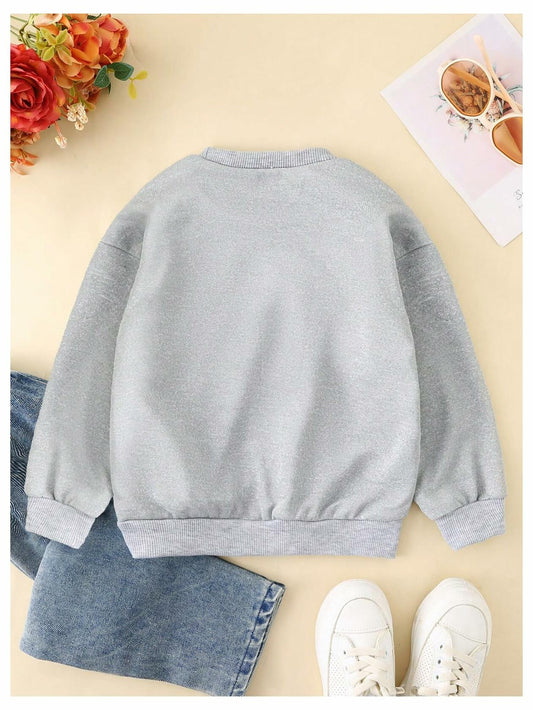 SOLY HUX Toddler Girl Crewneck Sweatshirt Grey Bows Graphic Size 5T