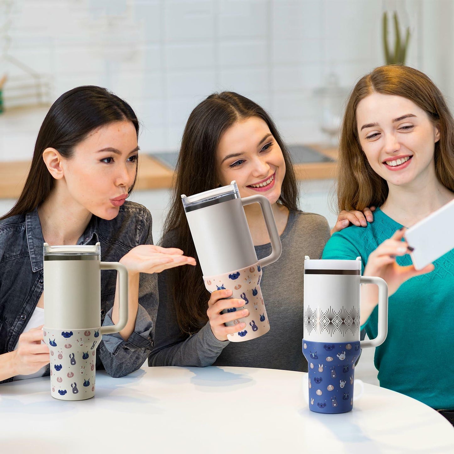 Uvafly Silicone Protector Sleeve Stanley Quencher 40oz Tumbler Halloween Purple