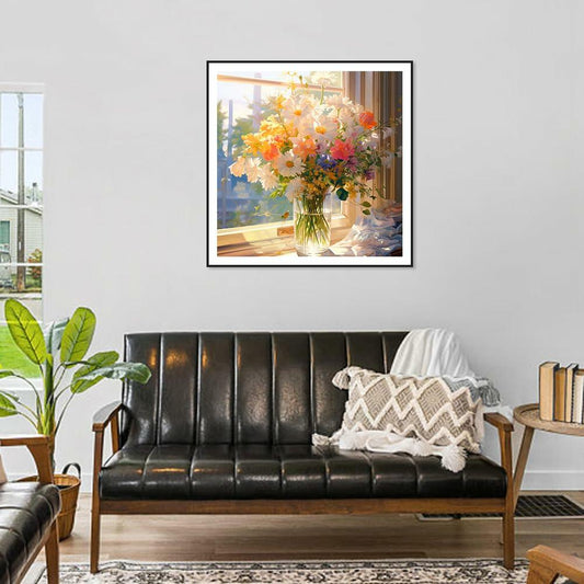 AMORARS 5D Diamond Painting Kit Flower DIY Art Deco Nature 12x12 Inch