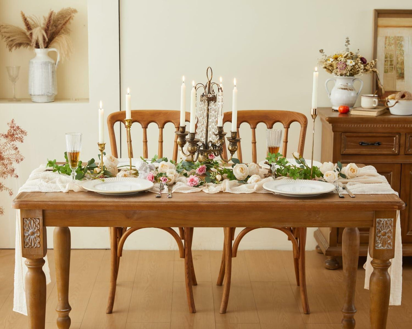 Sioipioi Sage Green Cheesecloth Table Runner 35x120 Inch 1 Pack