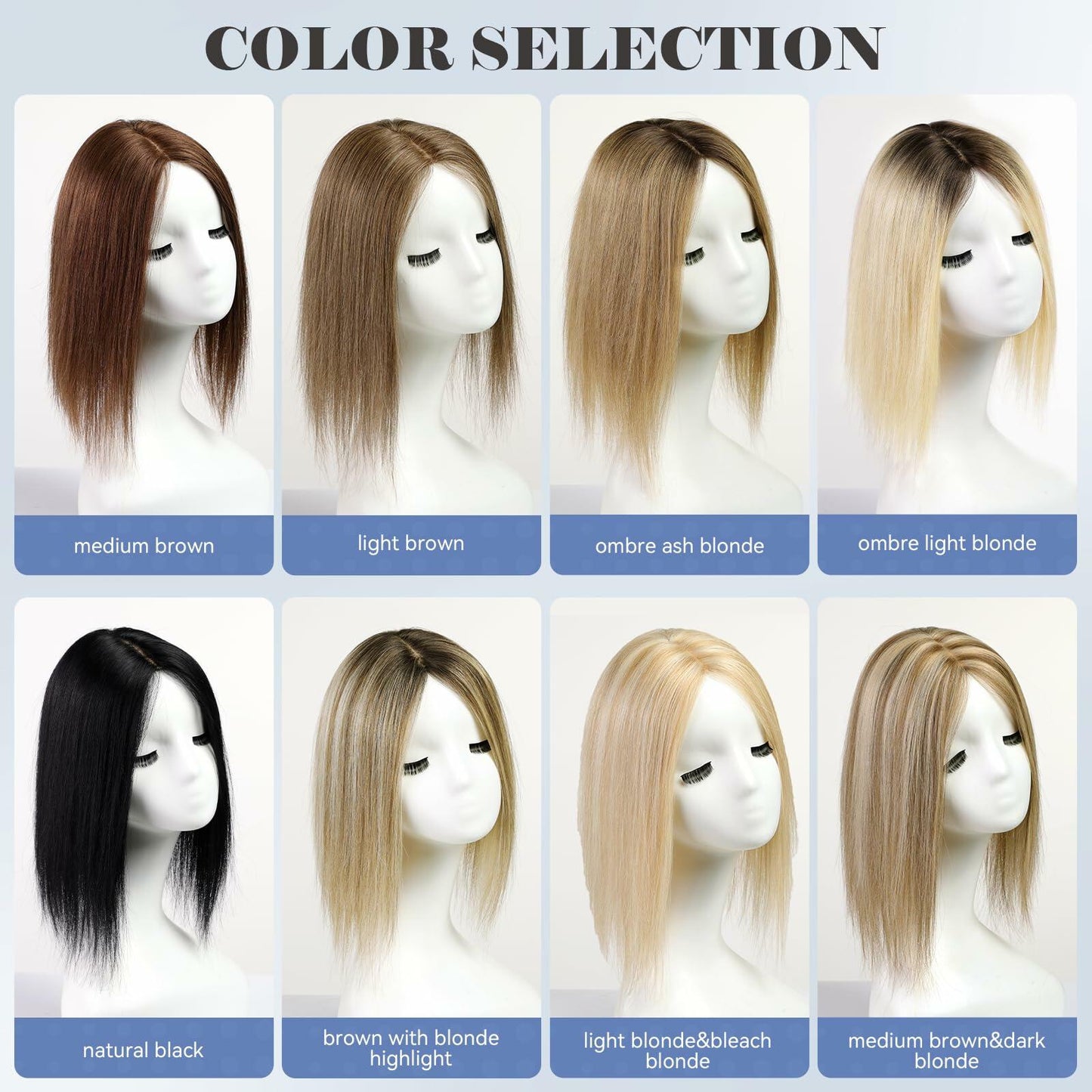 HAIRCUBE Hair Toppers for Women Real Human Hair 14in Natural Black 5x5.5in Base