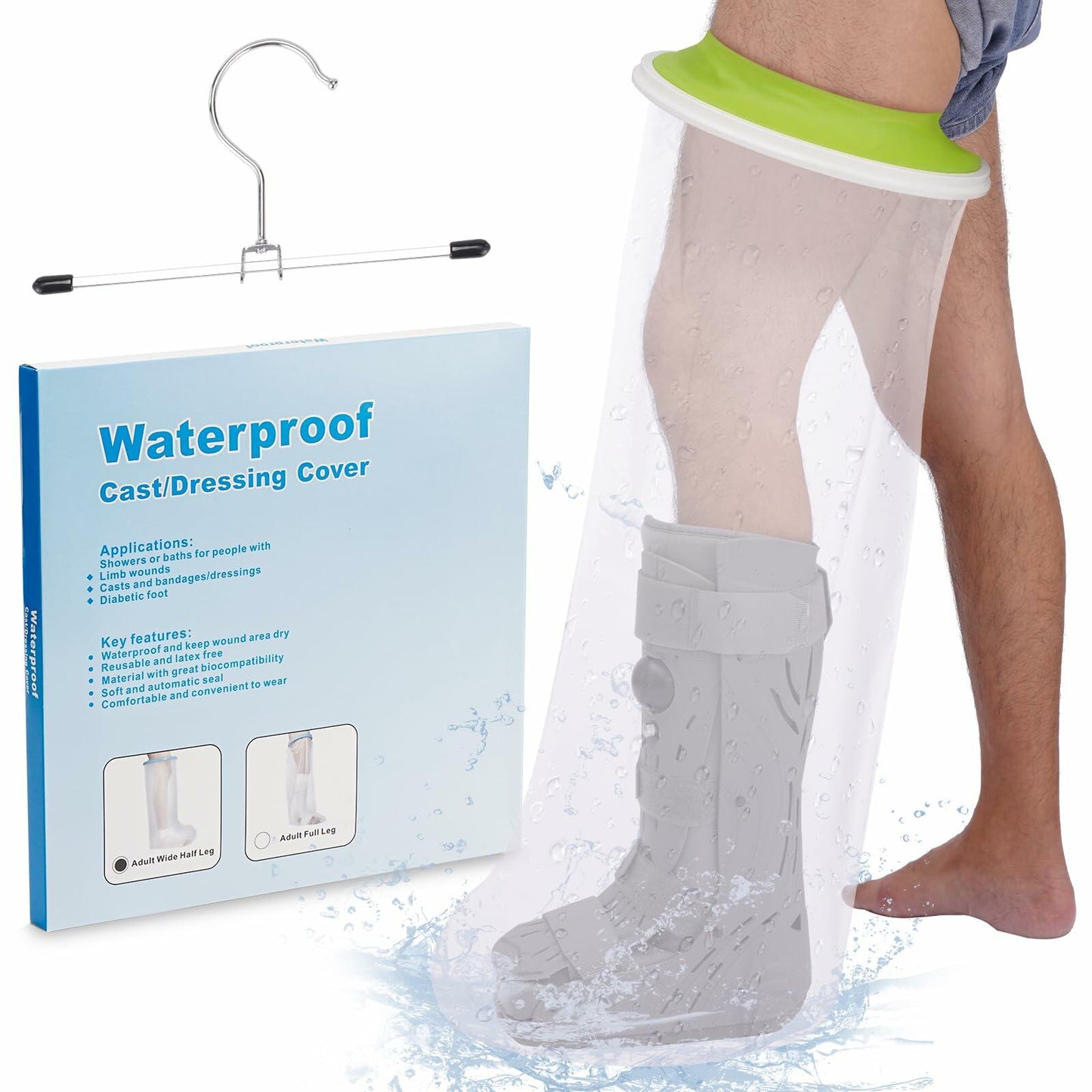 TANGKA Waterproof Full Arm Cast Cover Reusable Shower Sleeve Soft Comfortable