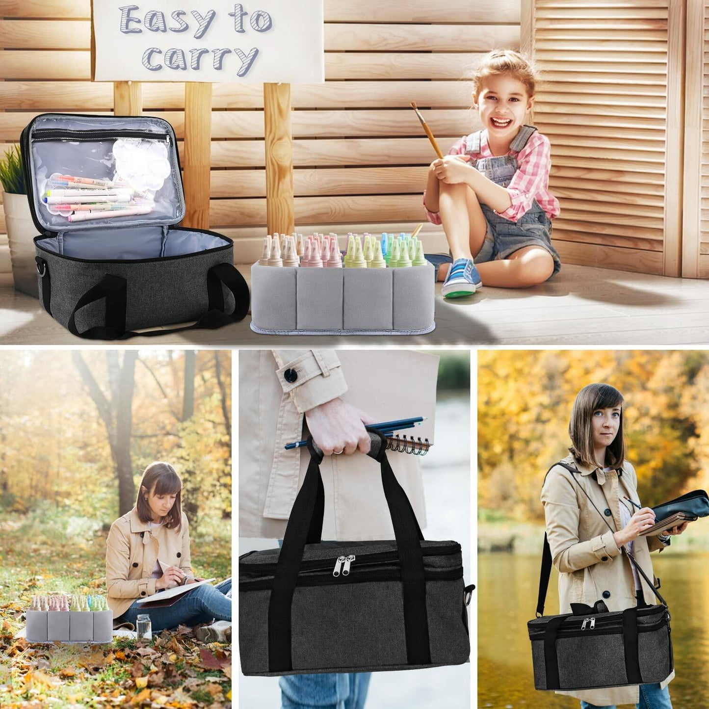 Yumt Acrylic Paint Brush & Bottle Organizer 7 Tier Clear Storage Display