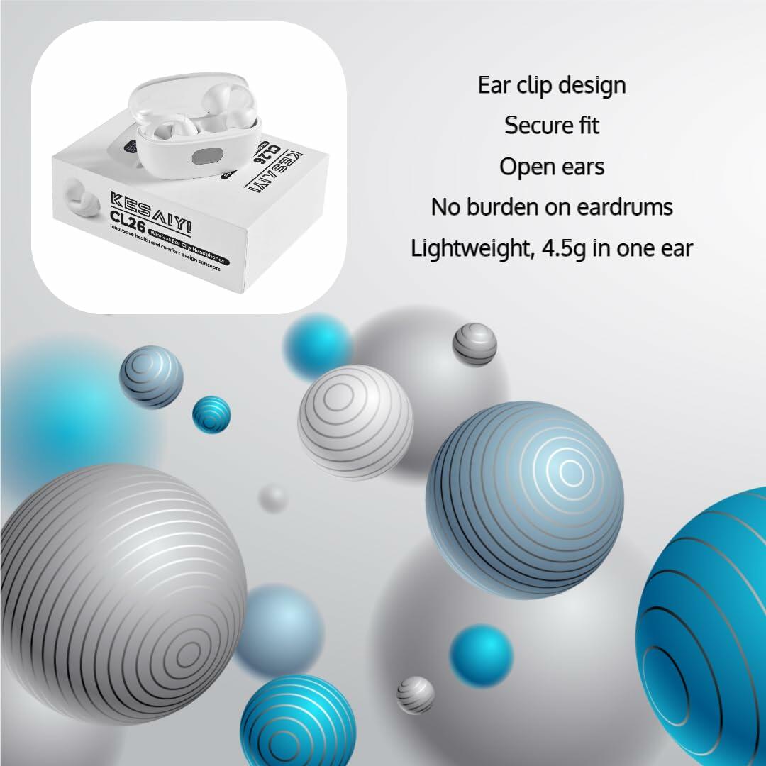 KESAIYI Bluetooth 5.3 Wireless Bone Conduction Sport Earbuds Black