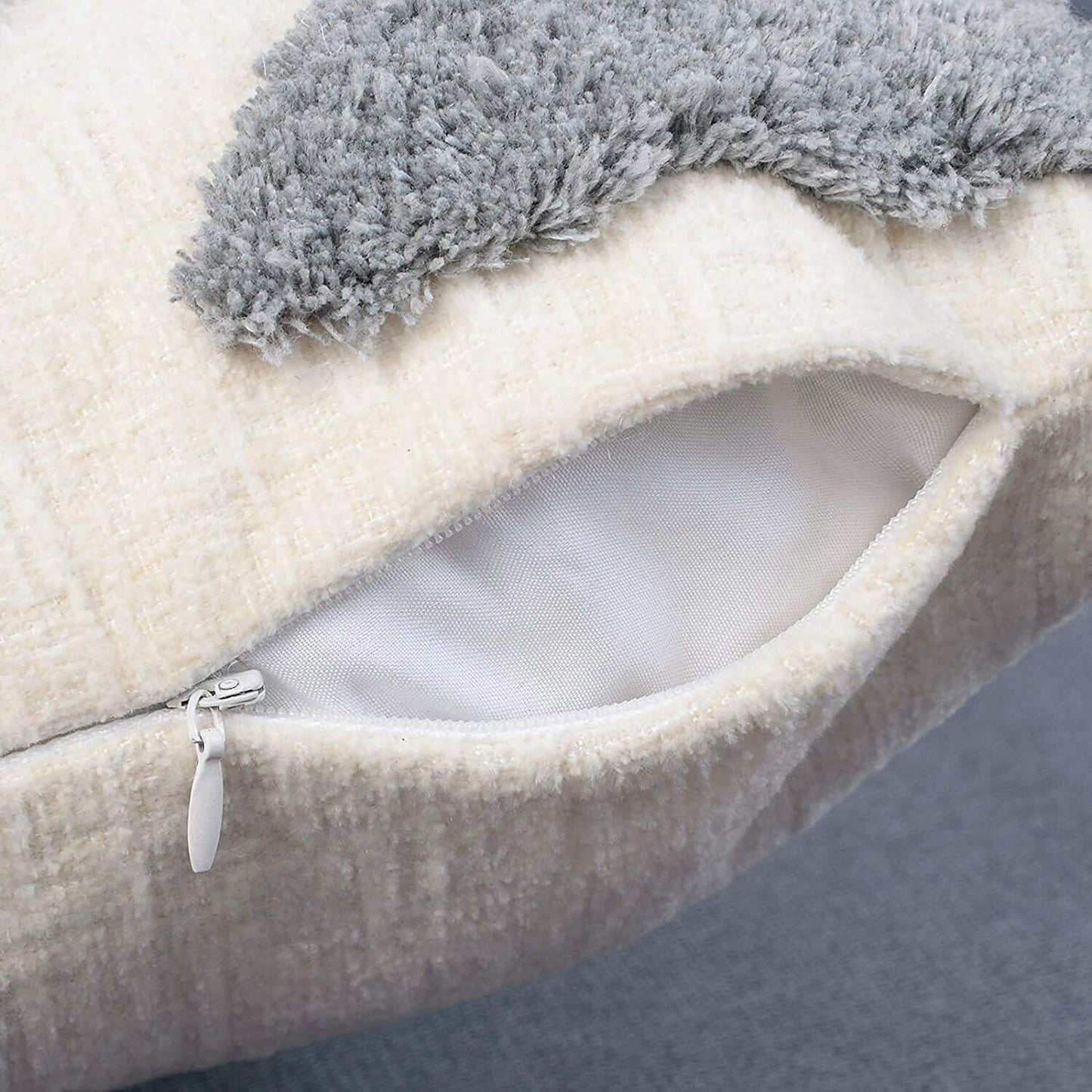 PLWORLD Boho White Moroccan Tufted Throw Pillow Cover 20x20 Inch Cream 1 PC