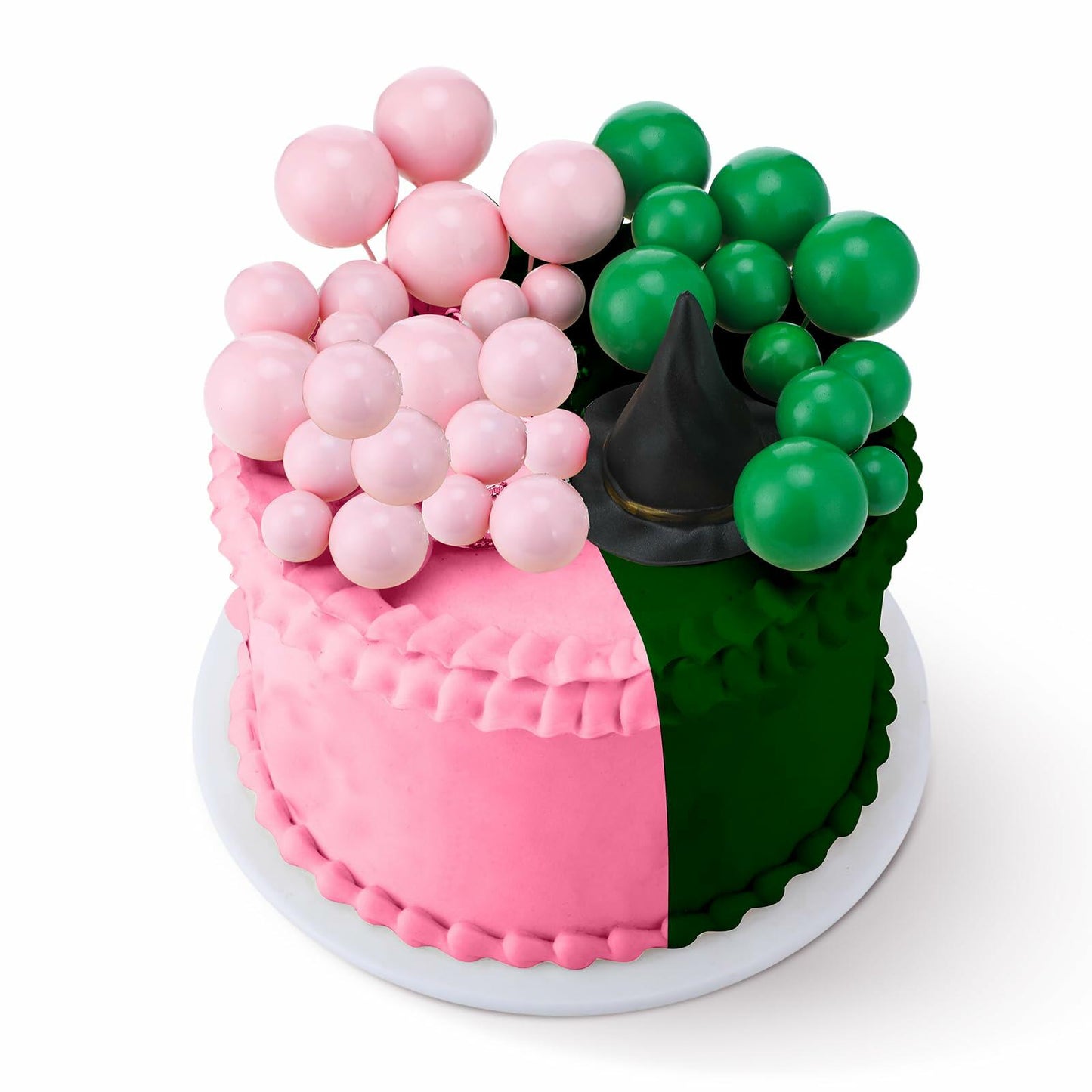 Geelin 41 Pcs Halloween Witch Cake Topper Pink Green Silver Black Balloons