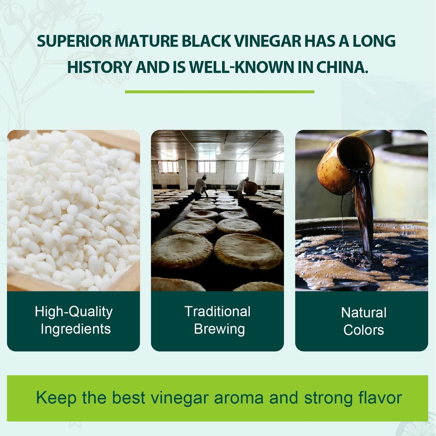 Soeos Chinkiang Black Vinegar 16.9oz 3 Years Aged Naturally Fermented