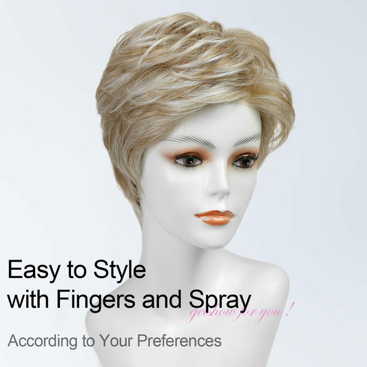 Getshow Mono Top Synthetic Lace Front Wig Layered Hair Light Mixed Blonde