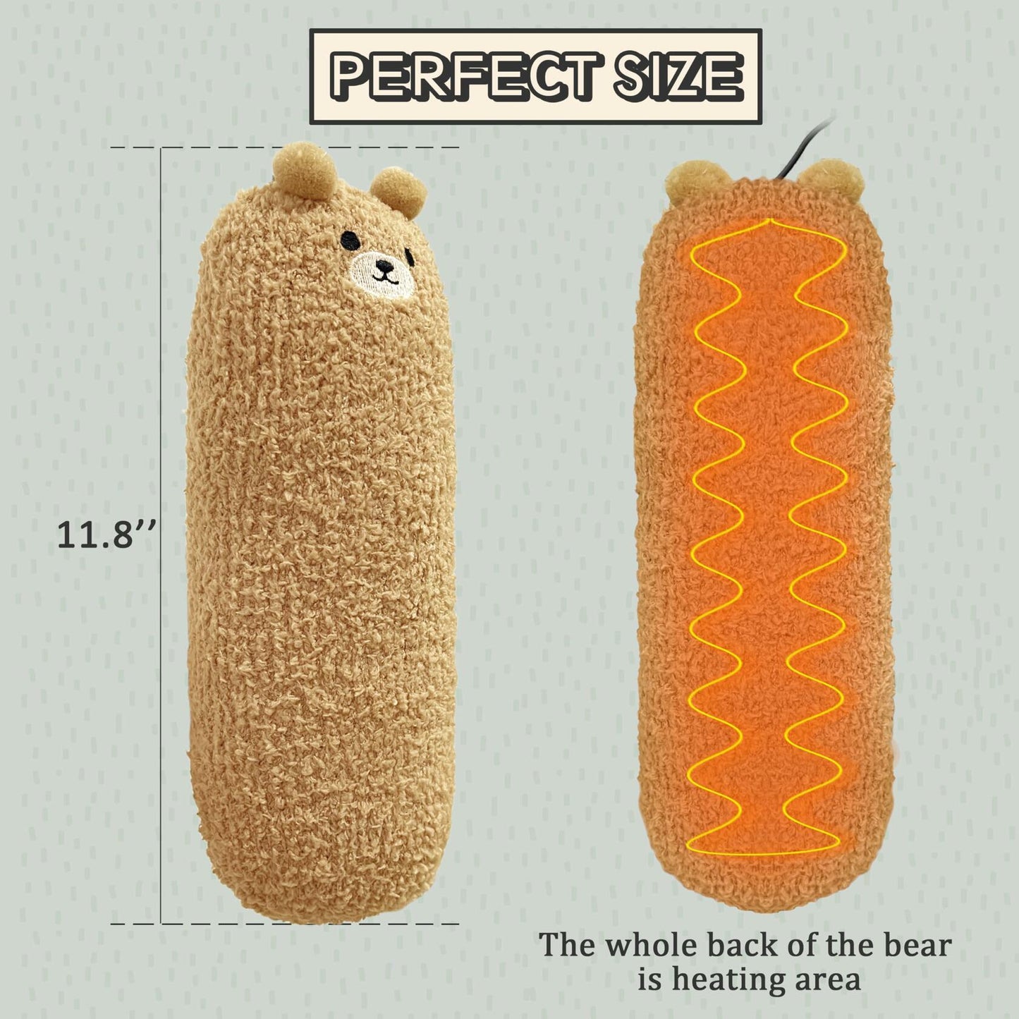 Crimmy USB Blue Bear Heating Pad for Period Cramps Pain Relief Car Travel