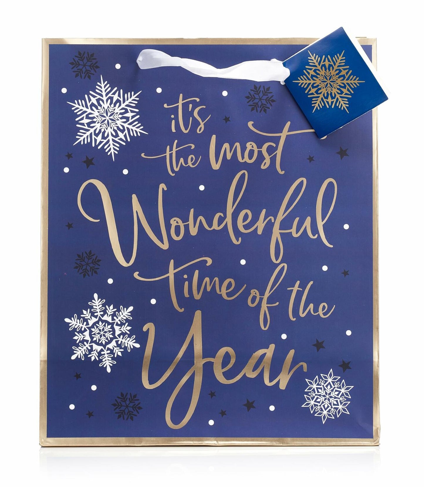 Fifth Ave Kraft Christmas Bags Large 12x10x5 Joy Pack of 12 Holiday Gift