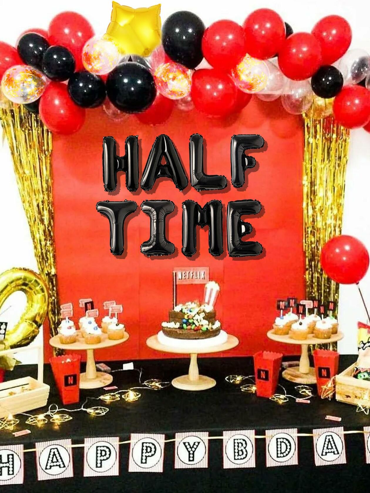 JeVenis Half Time Birthday Boy Basketball Balloons 1/2 Way to One