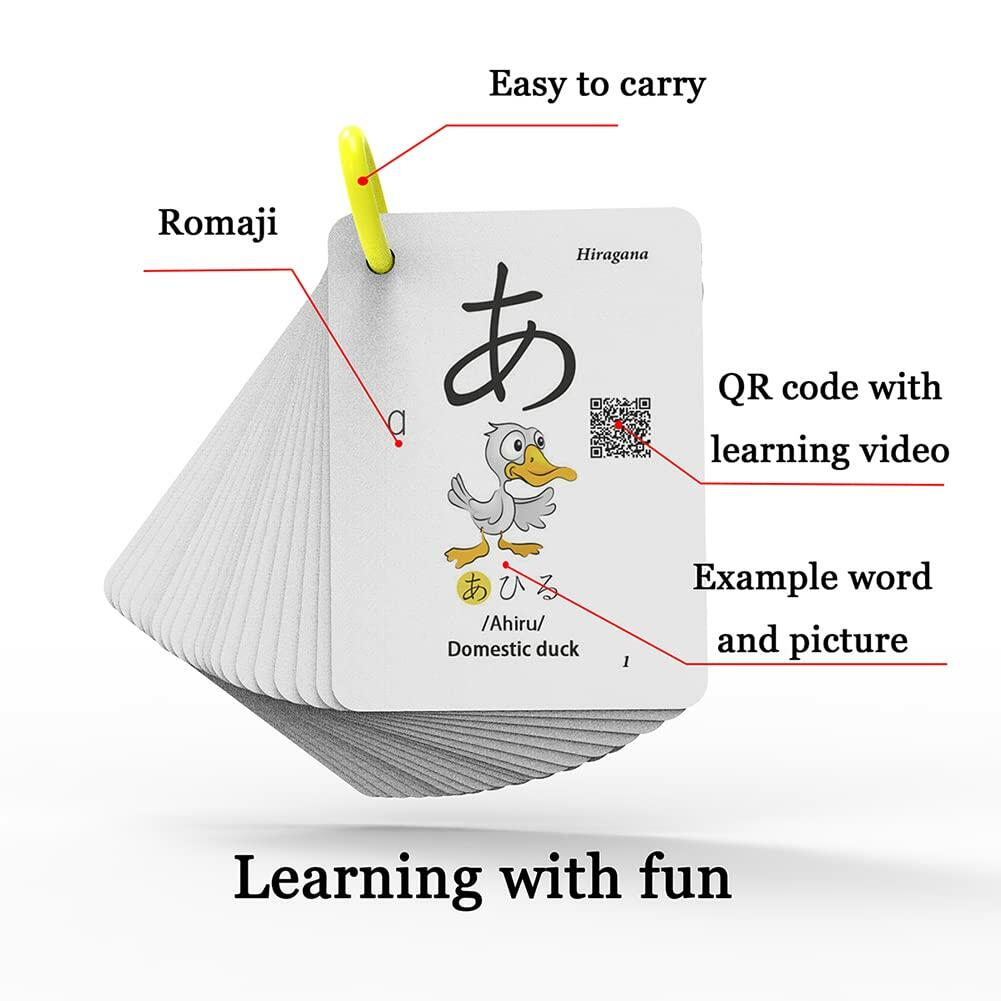 107 Japanese Hiragana Katakana Flash Cards Alphabet Learning Set