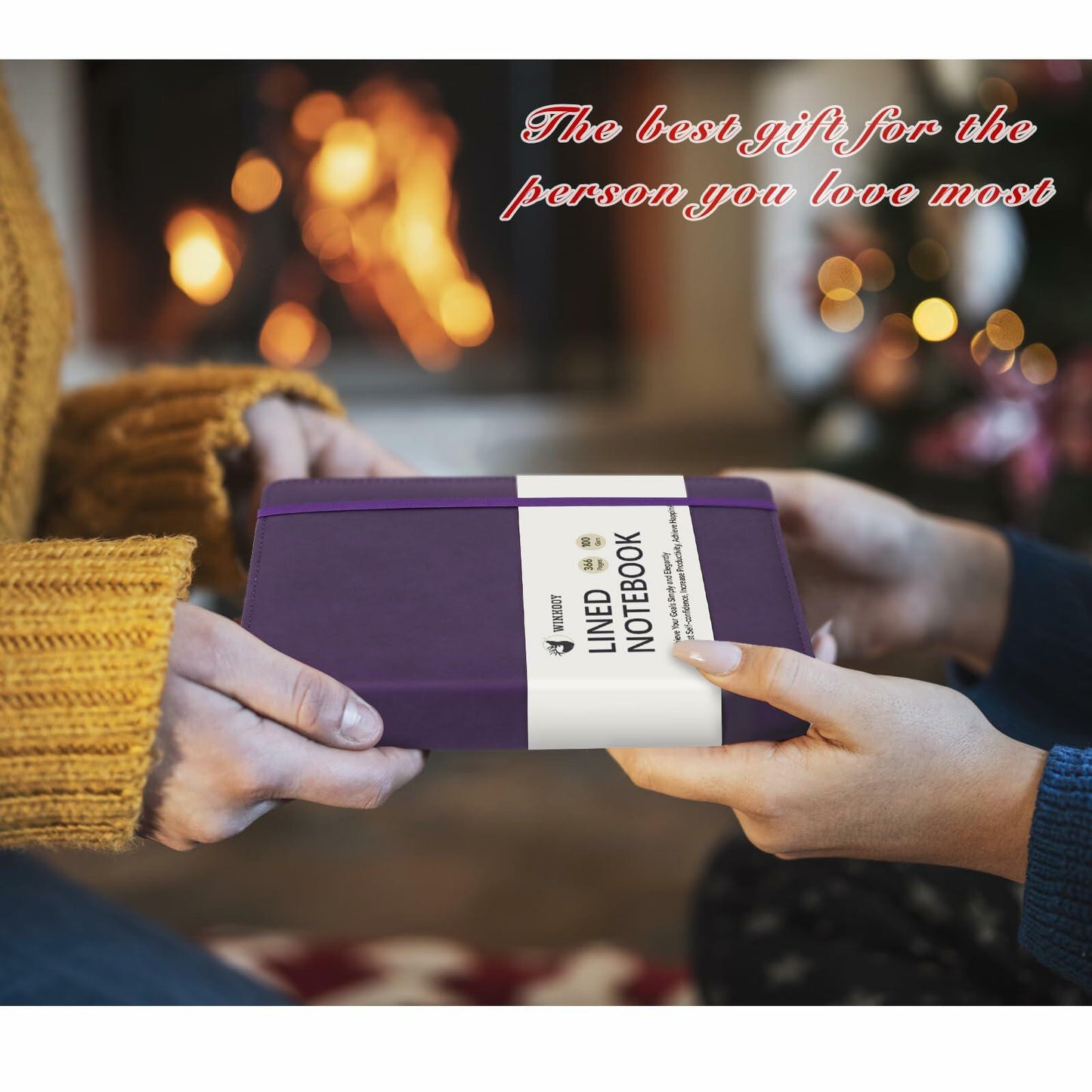 Winkooy Leather Hardcover Lined Journal Notebook A5 366 Pages Pen Loop