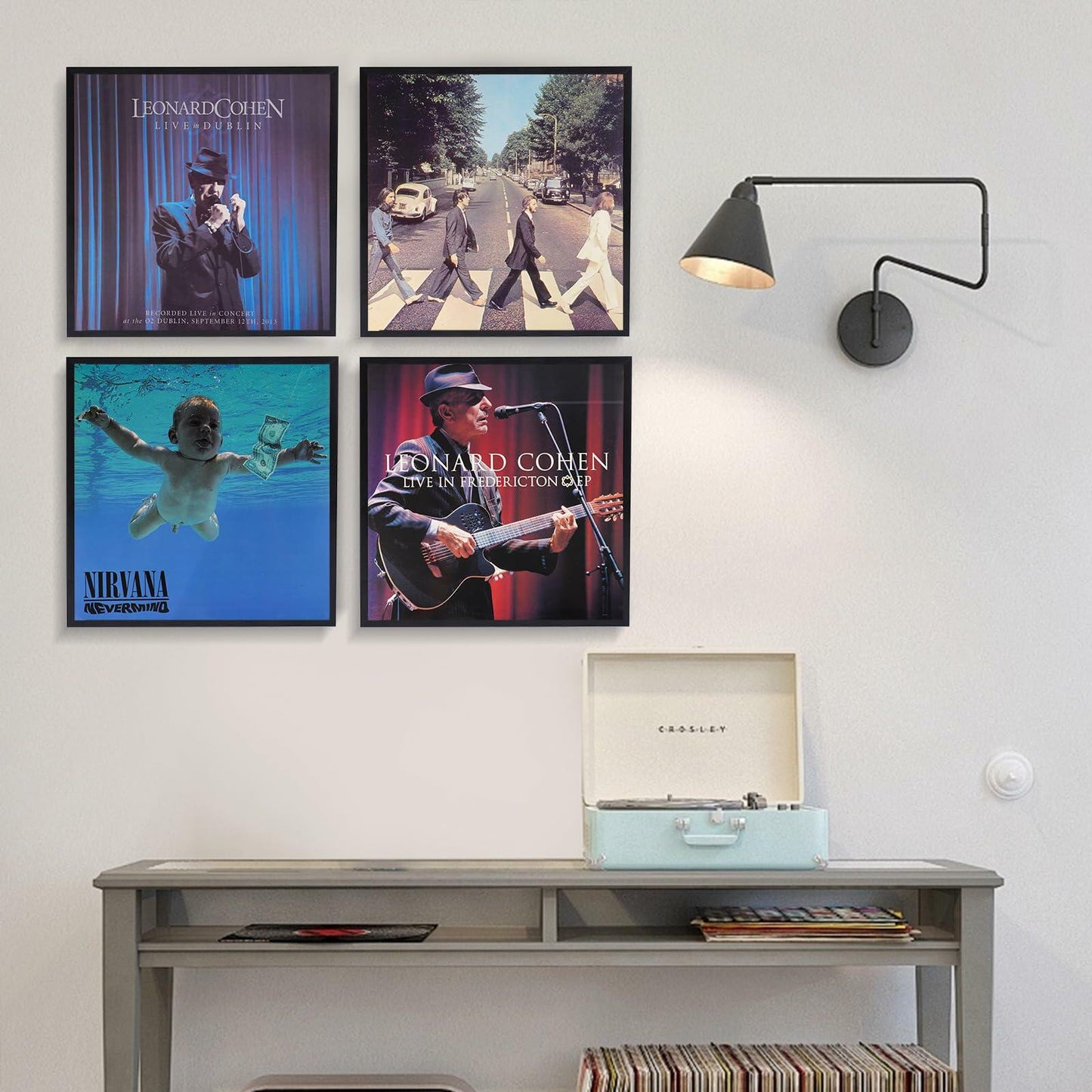 ZEDKEHO Vinyl Record Frame Aluminum 12.5x12.5 Black Wall Display LP Album