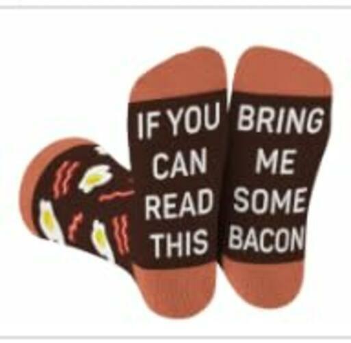 VICRAZY If You Can Read This Bring Me Some Bacon - SOCKS Knitting