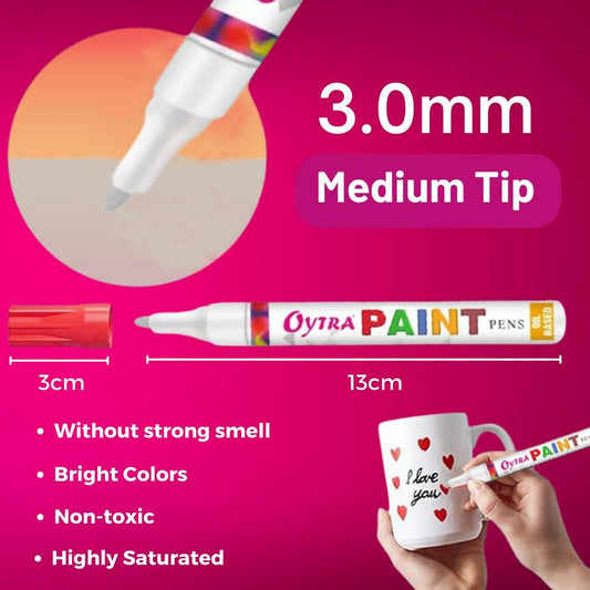 Oytra Permanent Waterproof Paint Marker Pen Yellow Oil Based All Surfaces
