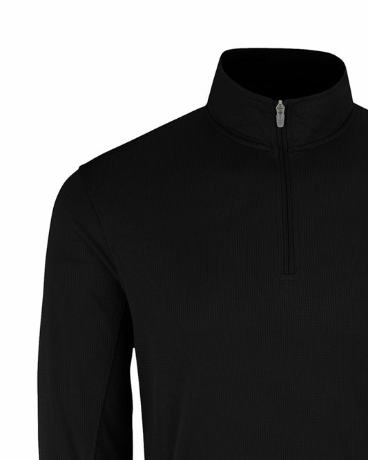Vantage Apparel Men's Collegiate Micro Mesh 1/4 Zip Pullover Black Small
